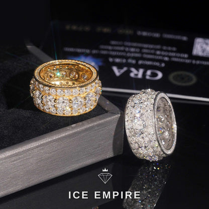 Iced Out 925 Silver Moissanite Ring