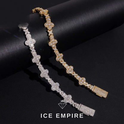 Iced Out Cross Rose Gold Plated Moissanite Cuban Chain