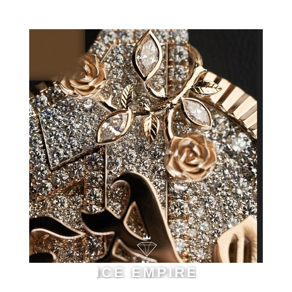 Iced Out Rose Gold Plated Moissanite Pendant