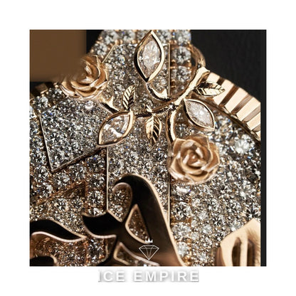 Iced Out Rose Gold Plated Moissanite Pendant