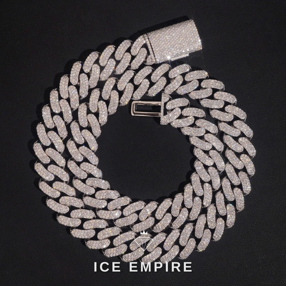 Iced Out Rose Gold Plated Moissanite Cuban Chain