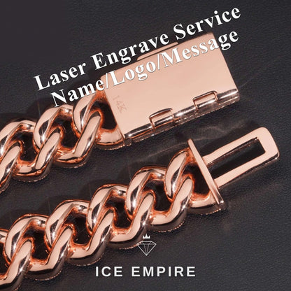 Iced Out Rose Gold Plated Moissanite Cuban Chain