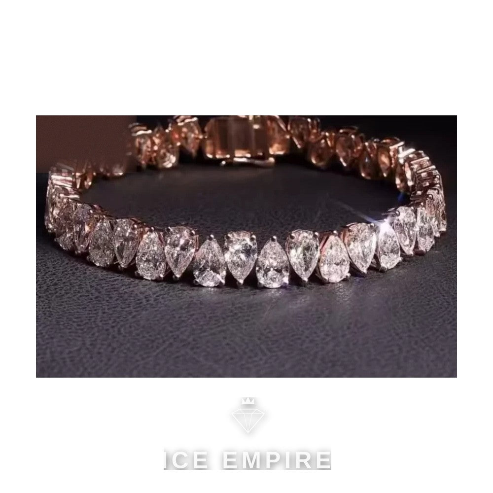 Iced Out Cross Rose Gold Plated Moissanite Cuban Chain
