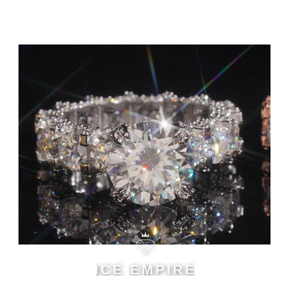Iced Out Rose Gold Plated Moissanite Ring