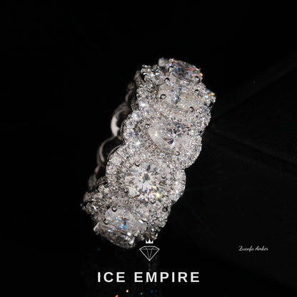 Iced Out 925 Silver Moissanite Ring