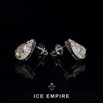 Iced Out 14K Gold Moissanite Earrings