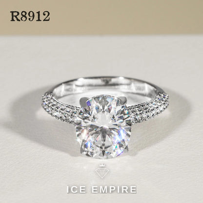 Iced Out 925 Silver Moissanite Engagement Ring