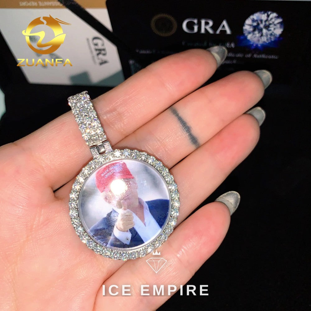 Iced Out Rose Gold Plated Moissanite Pendant