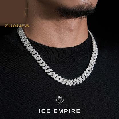 Iced Out Rose Gold Plated Moissanite Cuban Chain