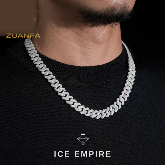 Iced Out Rose Gold Plated Moissanite Cuban Chain