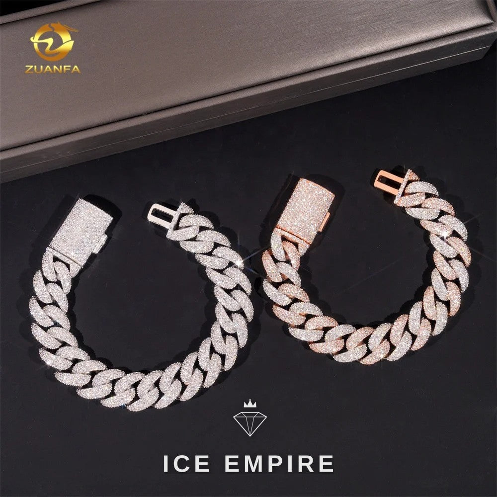 Iced Out Rose Gold Plated Moissanite Cuban Chain