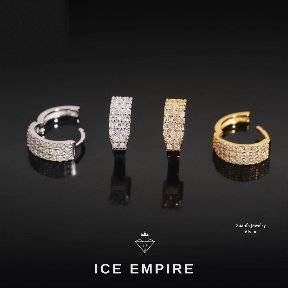 Iced Out 925 Silver Moissanite Earrings