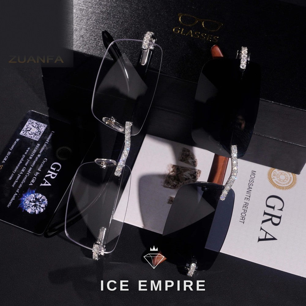 Iced Out 925 Silver Moissanite Glasses