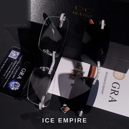 Iced Out 925 Silver Moissanite Glasses