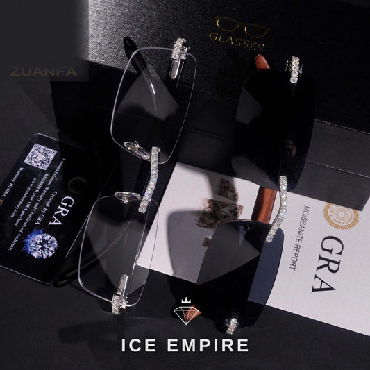 Iced Out 925 Silver Moissanite Glasses