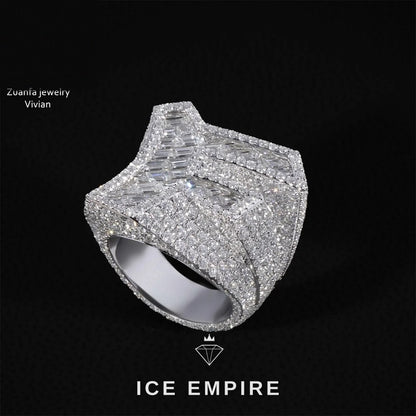 Iced Out Rose Gold Plated Moissanite Ring