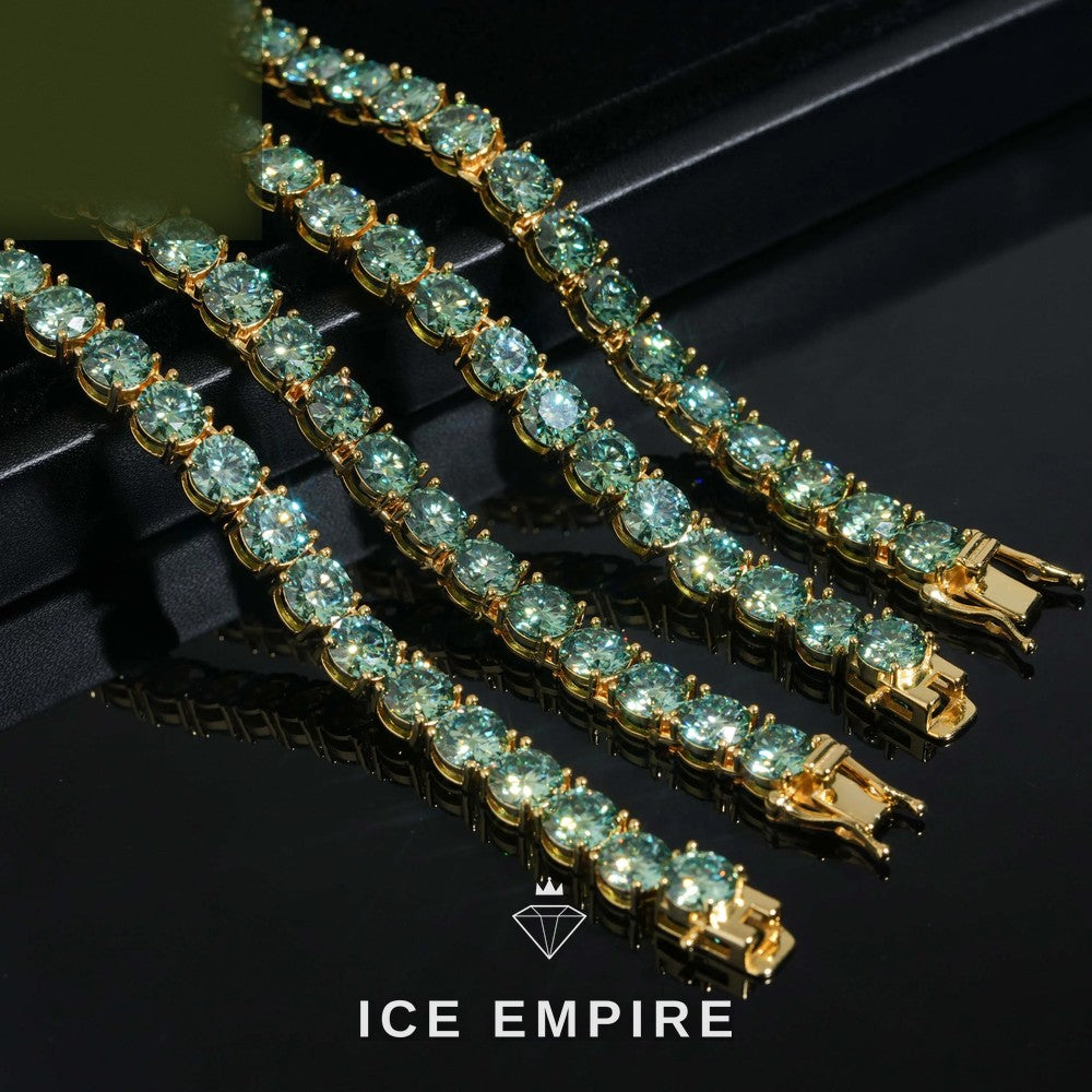 Iced Out Rose Gold Plated Moissanite Tennis Chain