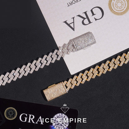 Iced Out Rose Gold Plated Moissanite Cuban Chain