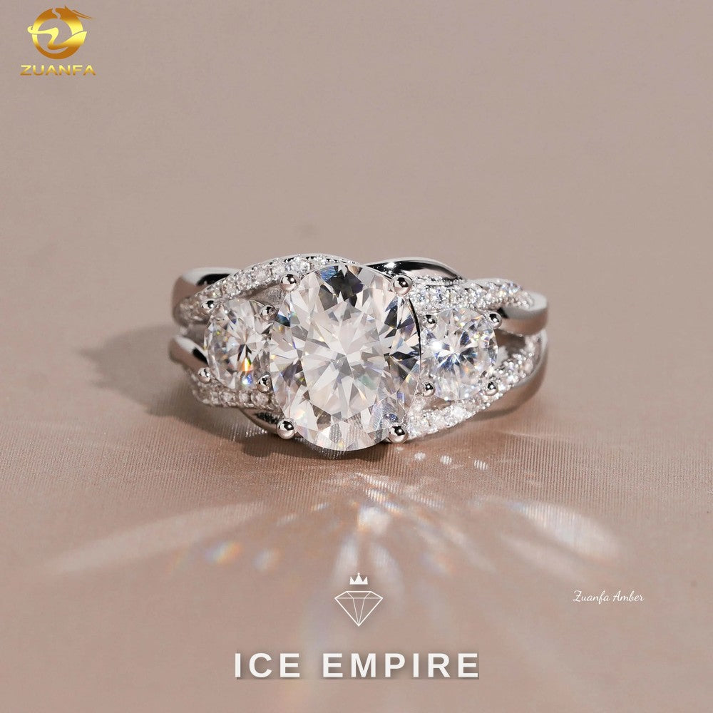 Iced Out Gold Plated Moissanite Wedding Band