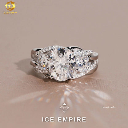 Iced Out Gold Plated Moissanite Wedding Band