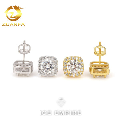 Iced Out 925 Silver Moissanite Earrings