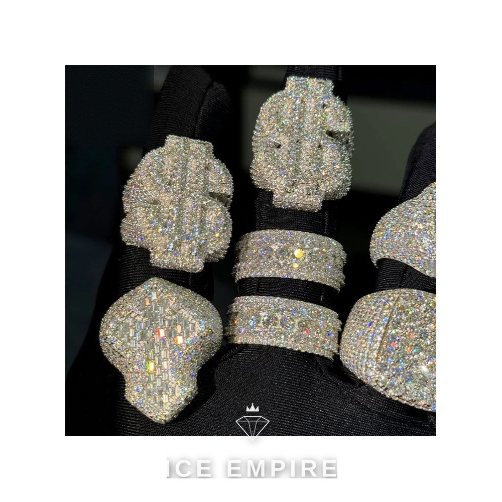 Iced Out Rose Gold Plated Moissanite Ring