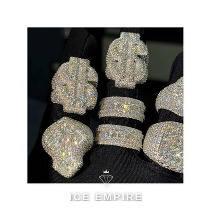 Iced Out Rose Gold Plated Moissanite Ring