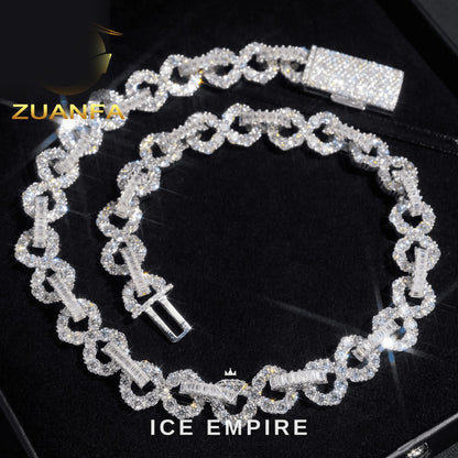 Iced Out Rose Gold Plated Moissanite Cuban Chain