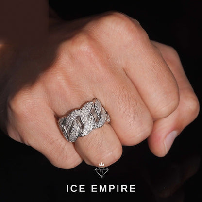 Iced Out 925 Silver Moissanite Ring