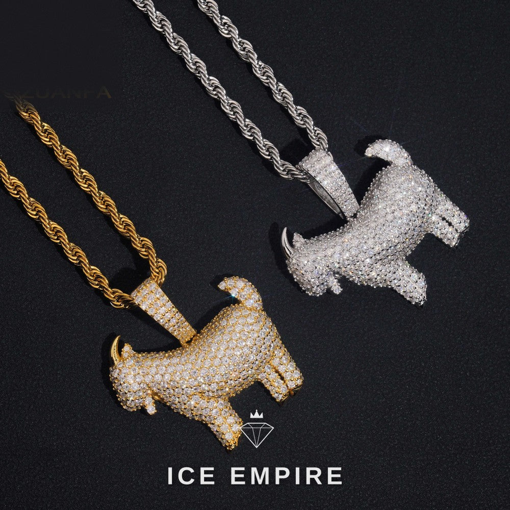 Iced Out Rose Gold Plated Moissanite Pendant