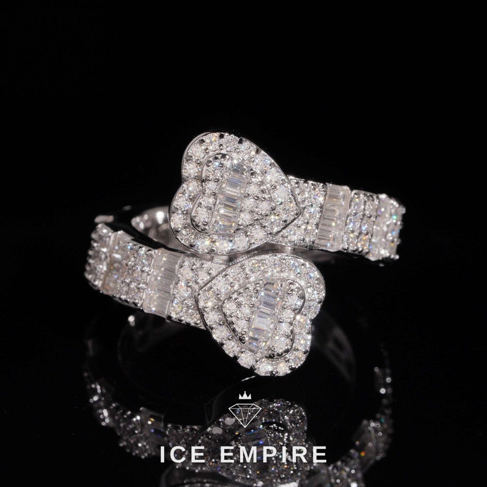 Iced Out Heart 925 Silver Lab Grown Diamond Pendant