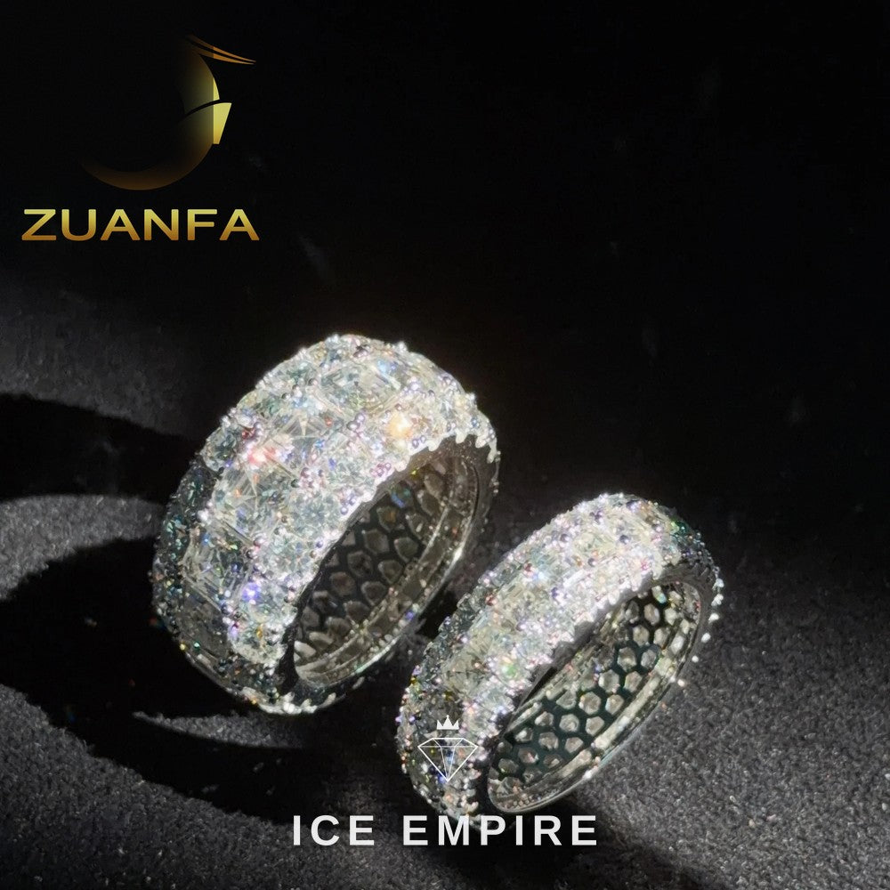 Iced Out 925 Silver Moissanite Hoop Earrings