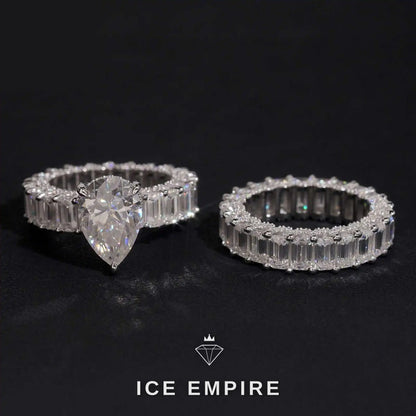 Iced Out 925 Silver Moissanite Engagement Ring
