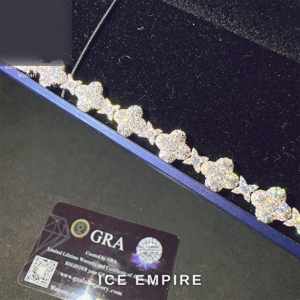 Iced Out 925 Silver Moissanite Cuban Chain