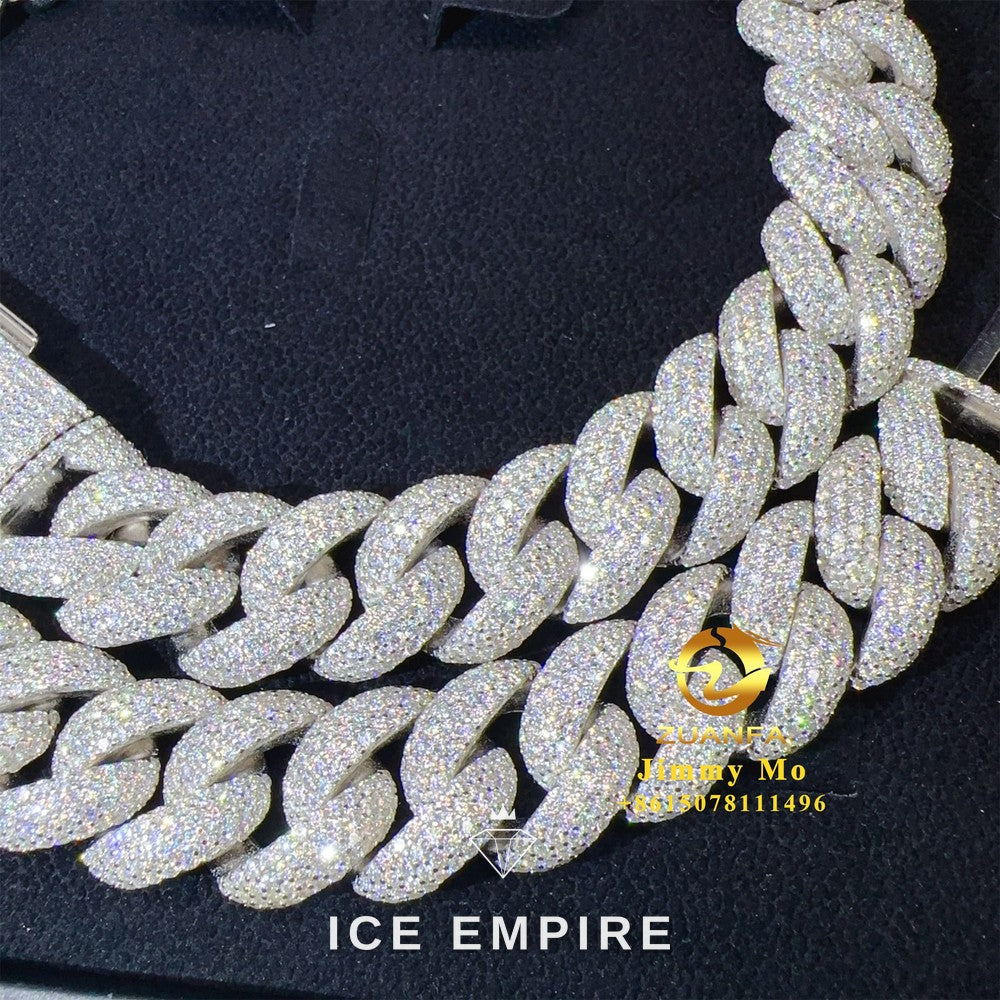 Iced Out Rose Gold Plated Moissanite Cuban Chain