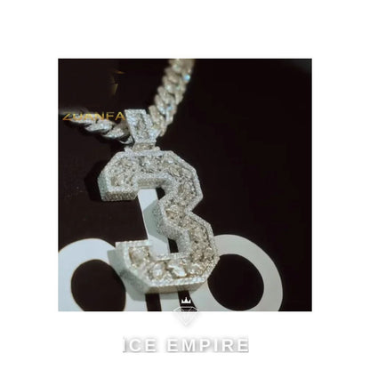 Iced Out Baguette Rose Gold Plated Moissanite Pendant