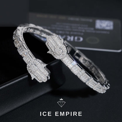 Iced Out Rose Gold Plated Moissanite Tennis Bracelet