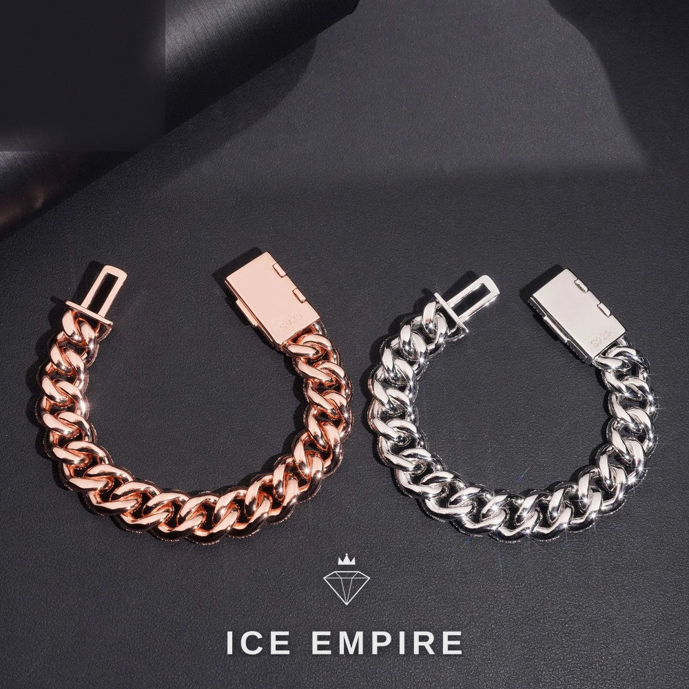 Iced Out 925 Silver Moissanite Cuban Chain
