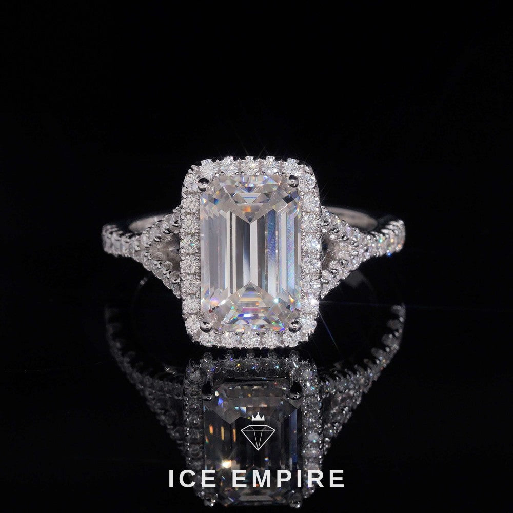 Iced Out Cluster Rose Gold Plated Moissanite Wedding Band