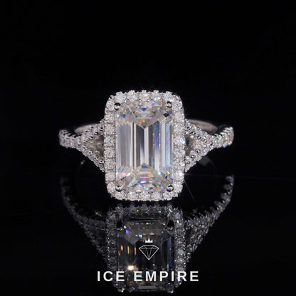 Iced Out Cluster Rose Gold Plated Moissanite Wedding Band