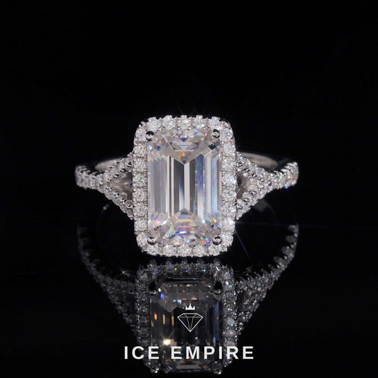 Iced Out Cluster Rose Gold Plated Moissanite Wedding Band