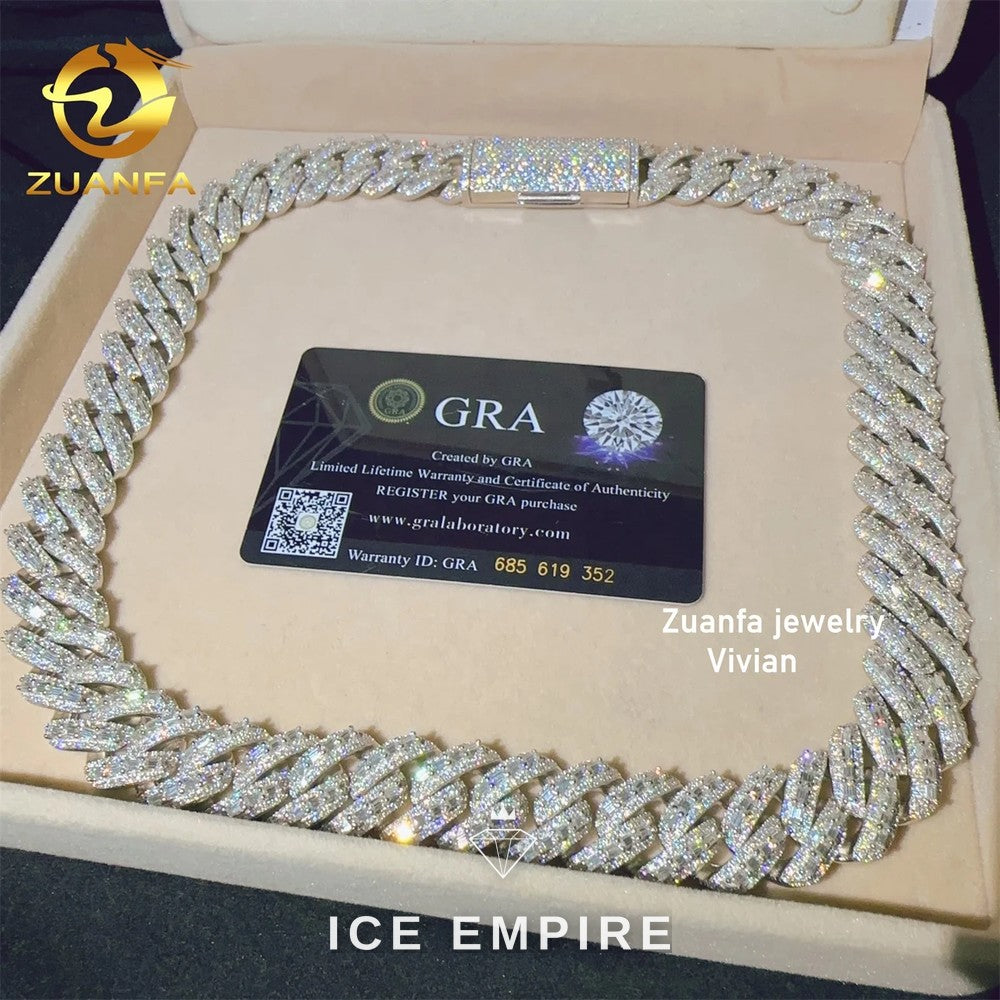 Iced Out Rose Gold Plated Moissanite Cuban Chain