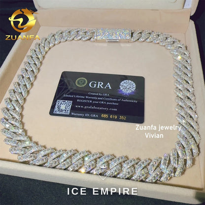 Iced Out Rose Gold Plated Moissanite Cuban Chain