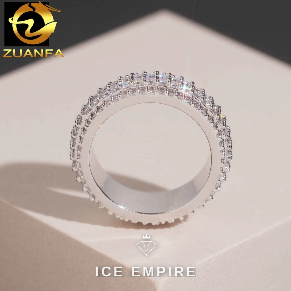 Iced Out 925 Silver Moissanite Ring