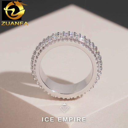 Iced Out 925 Silver Moissanite Ring