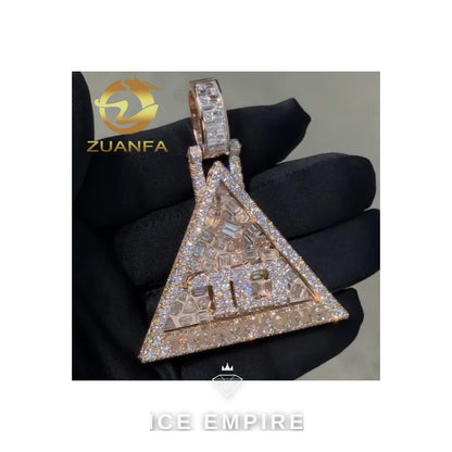 Iced Out Baguette Rose Gold Plated Moissanite Cuban Chain