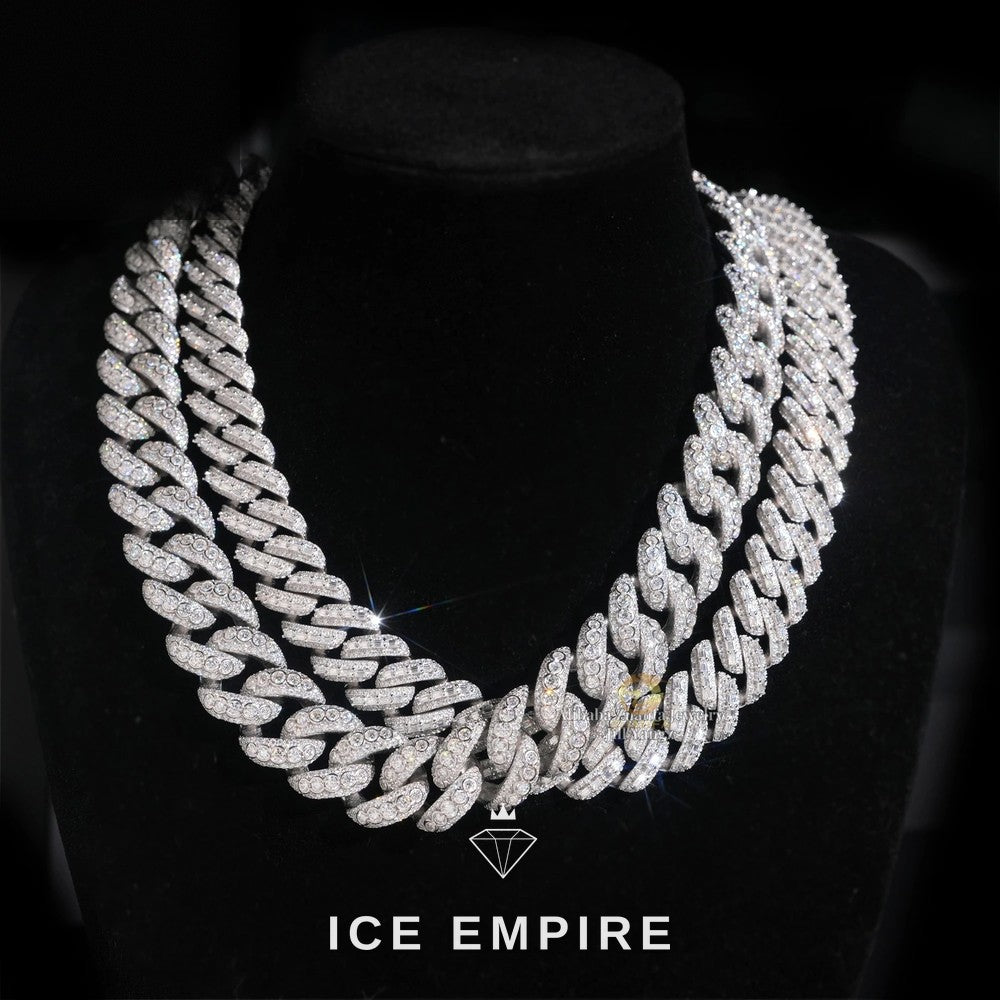Iced Out Rose Gold Plated Moissanite Cuban Chain