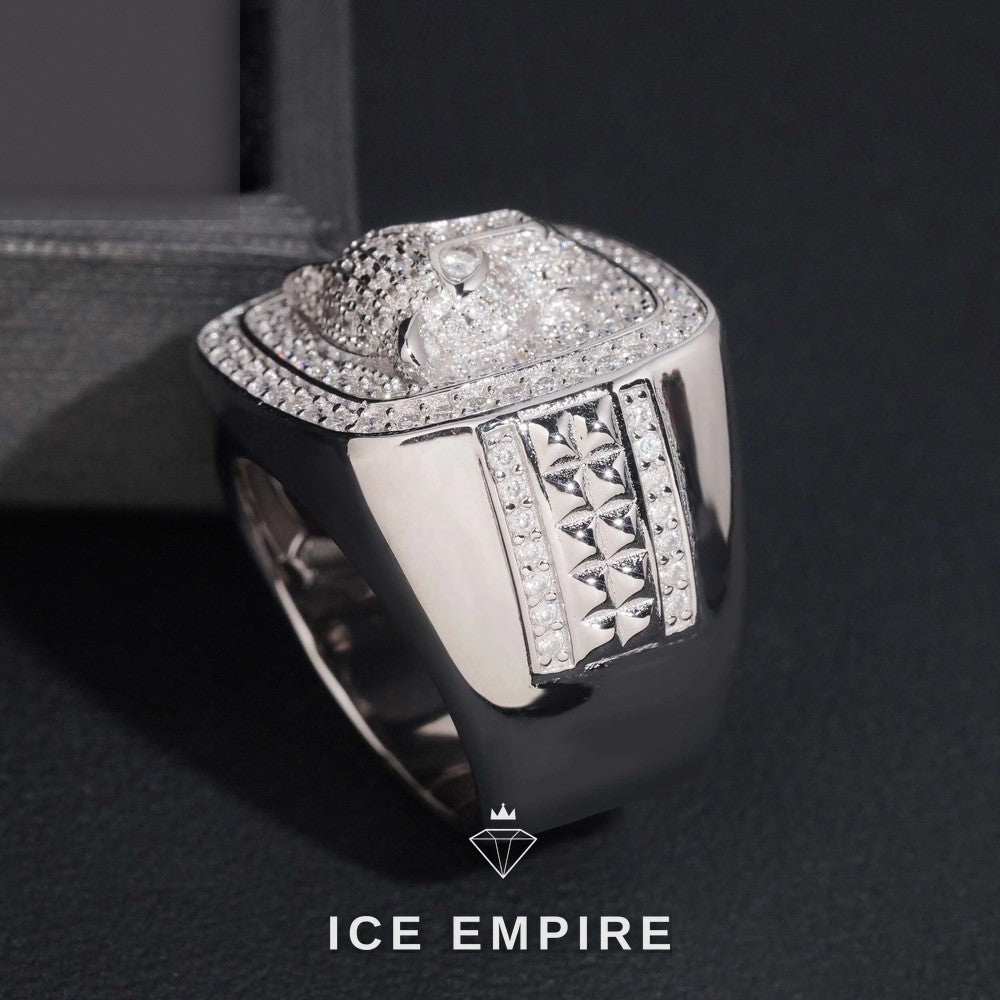 Iced Out Rose Gold Plated Moissanite Ring