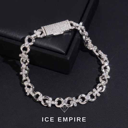 Iced Out Cross 925 Silver Moissanite Cuban Chain