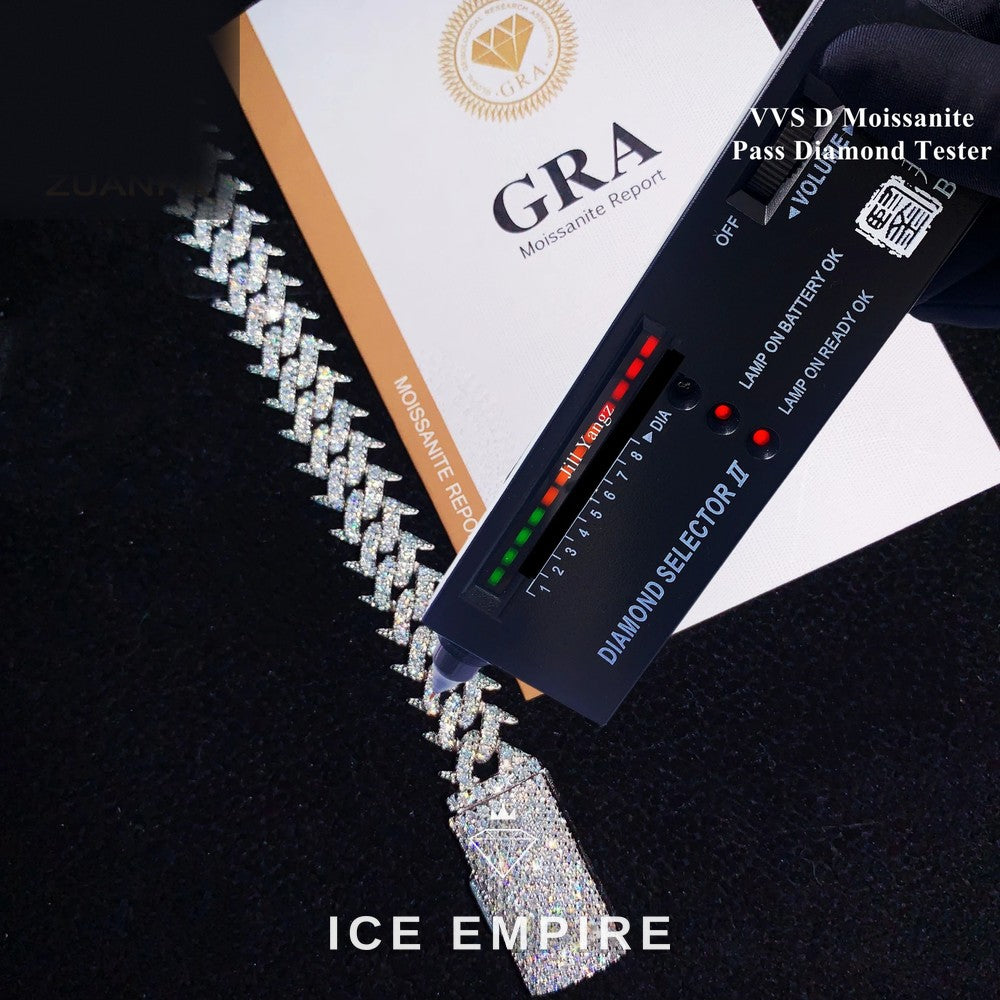 Iced Out Rose Gold Plated Moissanite Cuban Chain